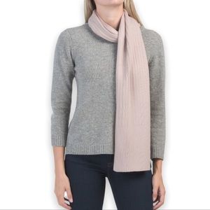 All Saints Mixed Rib Wool Blend Dusty Rose Scarf | NWT 9" W x 67" L